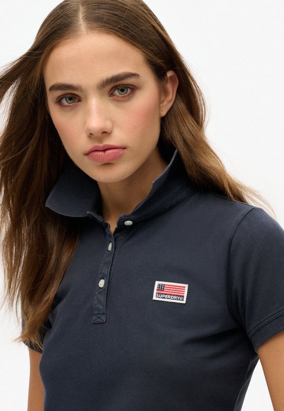 Superdry - Ath Essential Graphic - Poloshirt - Blauw - Korte Mouw