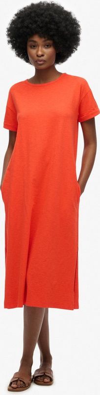 Superdry W8011868a Midi-jurk - Korte Mouwen - Zwart - Katoen