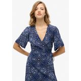 Superdry - Geprinte Wikkel Midi-jurk - Smalle Pasvorm - Diepe V-hals