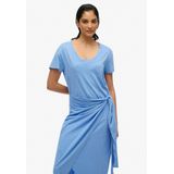 Superdry - W8011944A - Midi-jurk - Blauw - Katoen - Casual