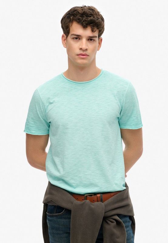 Superdry - Raw Edge Slub T-shirt - Korte Mouwen - Zwart - Katoen