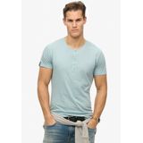 T-shirt - Katoen - Korte Mouwen - Henley Kraag - Zwart