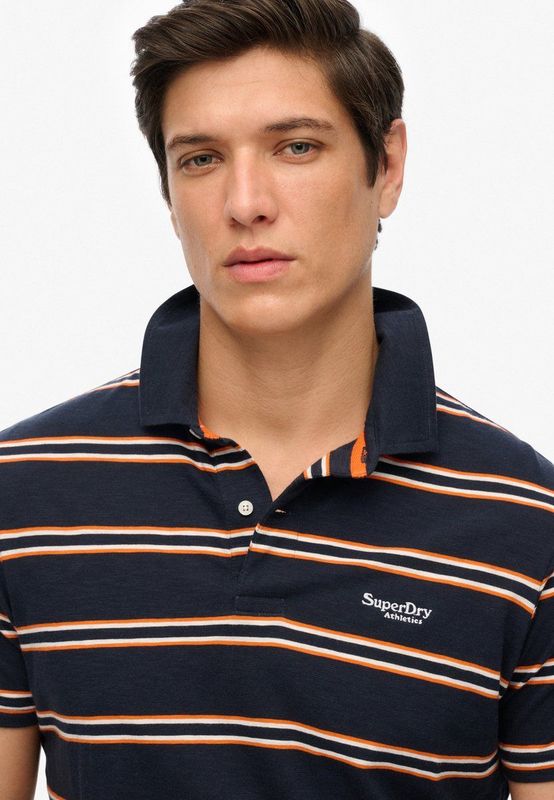 Superdry - Lightweight Stripe - Poloshirt - Blauw - Korte Mouw