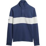 Classic Rugby Henley Top - Katoen - Lange Mouwen - Hoogte Kraag - Zwart