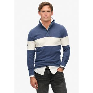 Classic Rugby Henley Top - Katoen - Lange Mouwen - Hoogte Kraag - Zwart