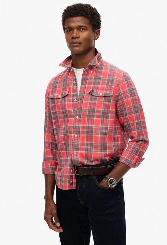 Superdry - Merchant Linen - Overhemd - Geruit - Lange Mouwen