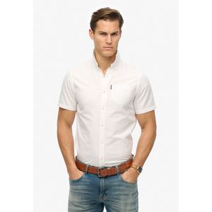 Superdry - M4010944A - Oxford Overhemd - Wit - Katoen - Korte Mouwen