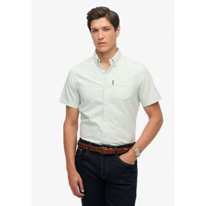 Superdry - M4010944A - Oxford Overhemd - Groen - Katoen - Korte Mouwen