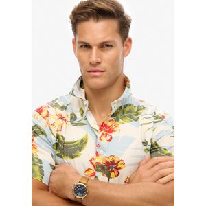 Superdry - M4010947A Overhemd - Marineblauw - Korte Mouwen - Modaal