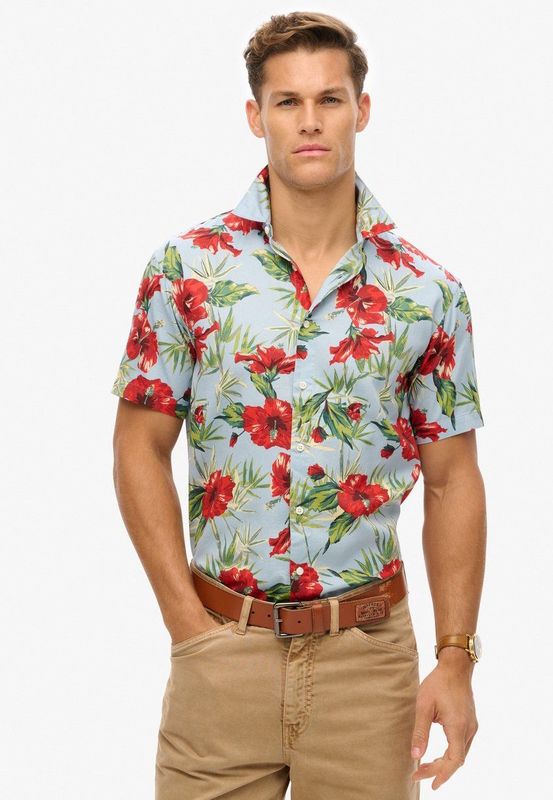 Superdry Hawaiian Print Overhemd - Lichtgewicht - Korte Mouwen - All-Over Print