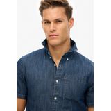 Superdry - Essential denim overhemd met korte mouwen - Heren - Shirts