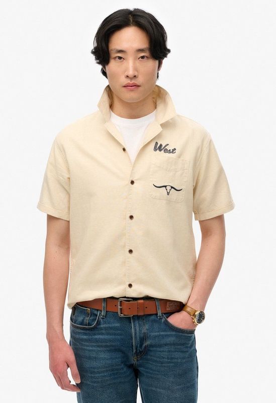 Superdry - Merchant Resort Shirt - Blauw - Katoen