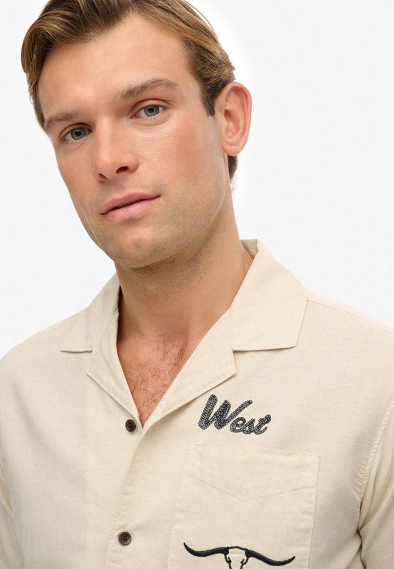 Superdry - Merchant Resort Shirt - Blauw - Katoen