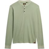 Superdry - Lightweight Textured Grandad Top - Katoen - Grijs