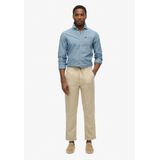 Superdry - Merchant Linen - Broek - Beige - Brede Pasvorm