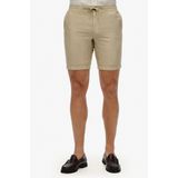 Superdry - Short - Zand - 42% Katoen, 58% Linnen, Elastische Tailleband