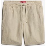 Superdry - Short - Zand - 42% Katoen, 58% Linnen, Elastische Tailleband