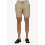 Superdry - Short - Zand - 42% Katoen, 58% Linnen, Elastische Tailleband