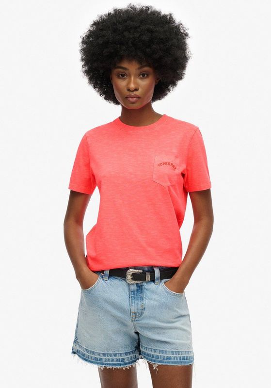 Superdry - Essential Logo Gd Pocket T-shirt - Korte Mouwen - Slub Jersey - Zwart