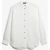 Superdry - Casual Linen - Overhemd - Blauw - 55% Linnen 45% Katoen