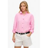Superdry Casual Linen Boyfriend Overhemd Met Lange Mouwen