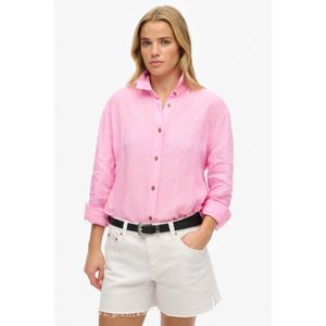 Superdry Casual Linen Boyfriend Overhemd Met Lange Mouwen