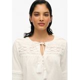 Superdry - Ibiza Lace Blouse - Blouse - Zwart - Kant