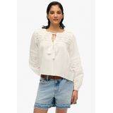 Superdry - Ibiza Lace Blouse - Blouse - Zwart - Kant