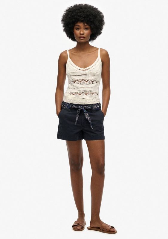 Classic Chino Shorts - Zomer - Slim Fit - Met Riem - Beige - Katoen