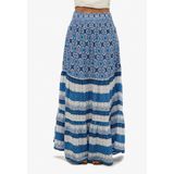 Geprinte Maxi Rok - Multicolor - 100% Viscose