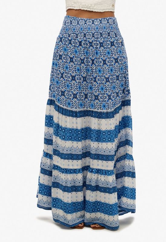 Geprinte Maxi Rok - Multicolor - 100% Viscose