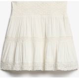 Superdry - Ibiza Lace Mix Mini Skirt - Zwart - Katoen - Elastische Tailleband