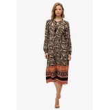 SUPERDRY - Bedrukte Halflange Jurk - Groen - Lange Mouwen - Viscose