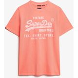Superdry - M1012119A - T-shirt - Fluor Geel - Katoen - Korte Mouwen