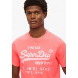 Superdry - M1012119A - T-shirt - Fluor Geel - Katoen - Korte Mouwen