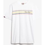 Superdry - Venue Logo Stripe - T-shirt - Wit - Katoen