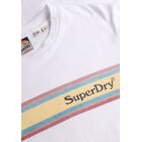 Superdry - Venue Logo Stripe - T-shirt - Wit - Katoen