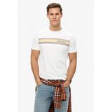 Superdry - Venue Logo Stripe - T-shirt - Wit - Katoen