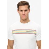 Superdry - Venue Logo Stripe - T-shirt - Wit - Katoen