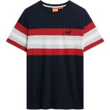 Superdry - Essential Stripe - T-shirt - Blauw - 100% Katoen