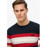 Superdry - Essential Stripe - T-shirt - Blauw - 100% Katoen