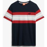 Superdry - Essential Stripe - T-shirt - Blauw - 100% Katoen