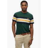 Superdry - Essential Stripe - T-shirt - Groen - Korte Mouwen
