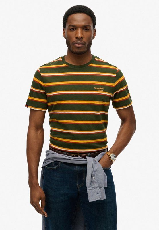 Superdry - Essentials Stripe T-shirt - Wit - 100% Katoen