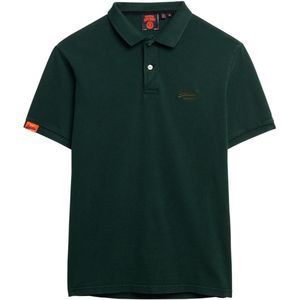 Superdry 2-knoops polo donkergroen pique
