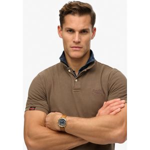 Superdry - Vintage Destroy Polo - Donkerbruin - 100% Katoen