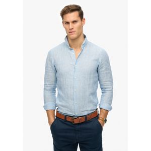 Superdry Overhemd Linnen Vacation Azure Blue Stripe