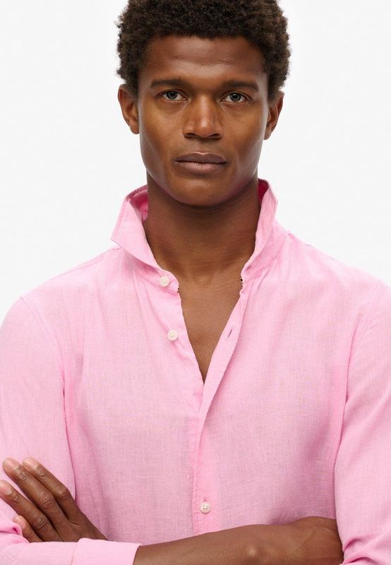 Superdry - Linnen Overhemd - Blauw - 100% Linnen