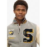 Superdry - College Patched Bomber Jacket - Zwart - Imitatieleren Mouwen