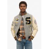 Superdry - College Patched Bomber Jacket - Zwart - Imitatieleren Mouwen